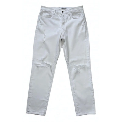 Pre-owned J Brand Straight Jeans In White