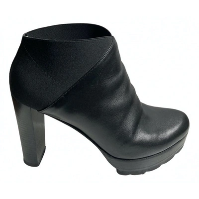 Pre-owned Walter Steiger Leather Ankle Boots In Black