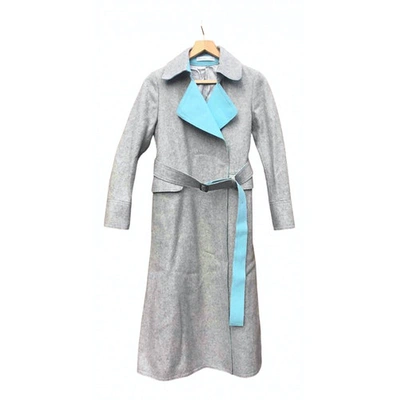 Pre-owned Sacai Luck Wool Coat In Grey