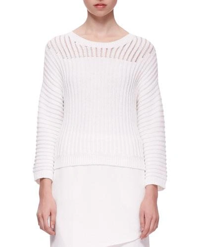J Brand Marsha Squiggle Knit Sweater In White
