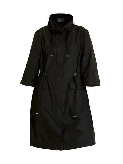 Marina Rinaldi Toast Funnel Neck Raincoat In Black