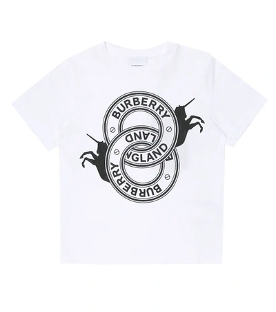 Burberry Kids' Unicorn & Logo Graphic Tee In White