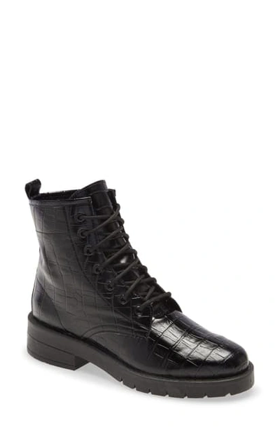 Topshop Buster Lace-up Boot In Black