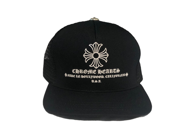 Pre-owned Chrome Hearts Printed Cross Trucker Hat Black | ModeSens