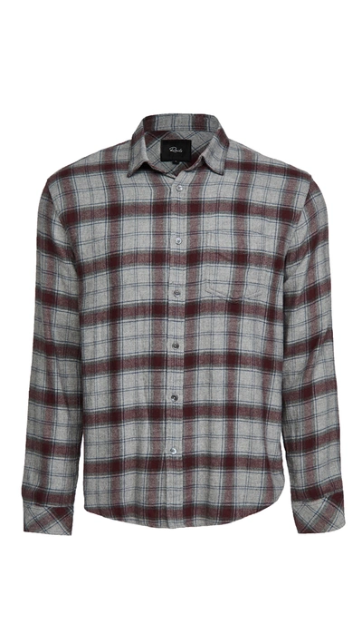 Rails Lennox Regular Fit Plaid Button-up Shirt In Heather Grey/brick