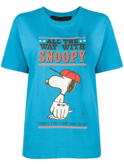 Marc Jacobs All The Way With Snoopy T-shirt In Blue
