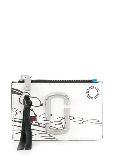 Marc Jacobs Graphic Print Leather Wallet In White
