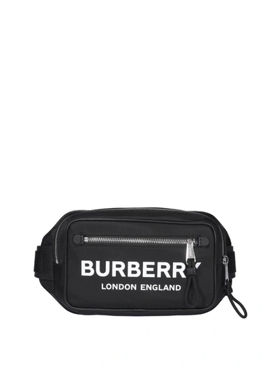 Burberry Logo Print Belt Bag In Black