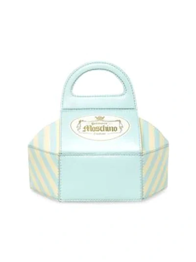 Moschino Cake Box Small Bag In Light Blue And Yellow