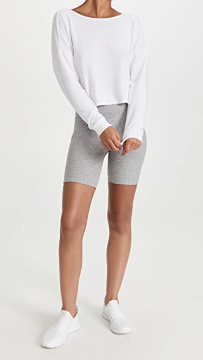 Beyond Yoga Featherweight Morning Light Pullover In White