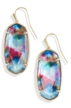 Kendra Scott Faceted Elle Drop Earrings In Gld Teal Tie Dy Illsn