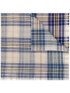 Acne Studios Beige & Blue Cassiar Tartan Scarf