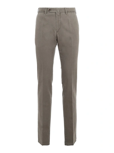 Pt01 Superslim Cotton Trousers In Grey In Dove Grey