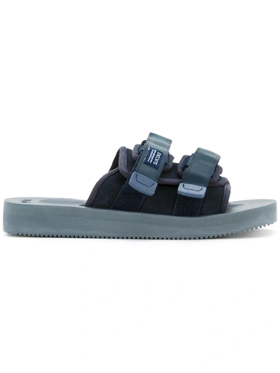 Suicoke Touch-strap Slide Sandals In Blue
