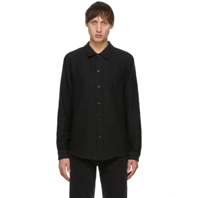 Séfr Leo Textured-cotton Shirt In Black
