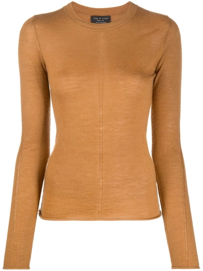 Rag & Bone Mandee Cashmere Long Sleeve Jumper In Brown
