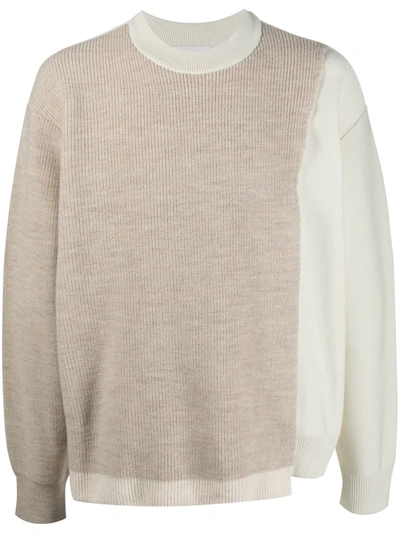 Ambush Crewneck Sweater In Beige Color In Brown