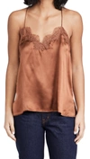Cami Nyc Lace-trimmed Silk-charmeuse Camisole In Coffee