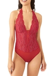 B.tempt'd By Wacoal Ciao Bella Lace Bodysuit In Chili Pepper