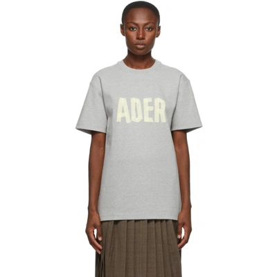 Ader Error Grey Logo Masking T-shirt In Gray