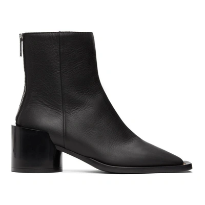 Mm6 Maison Margiela Square-toe Leather Ankle Boots In T8013 Black