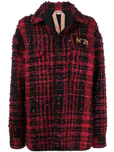 N°21 Red Tweed Bomber Jacket