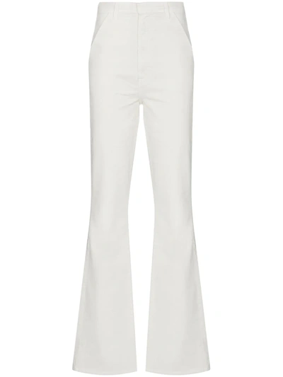 J Brand High-waisted Flared Jeans In White