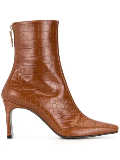 Reike Nen Croco-embossed Boots In Brown