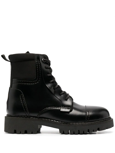 Tommy Jeans Lace-up Ankle Boots In Black