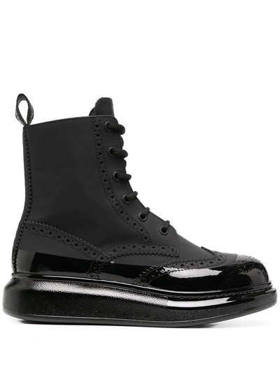 Alexander Mcqueen Patent-sole Boots In Black
