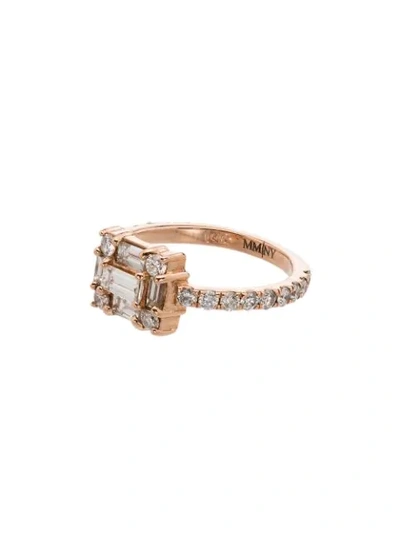Mindi Mond 14kt Rose Gold Clarity Cube Diamond Ring In Pink