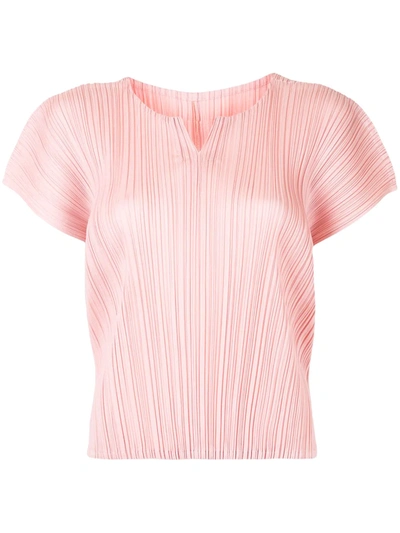 Issey Miyake Fully Pleated T-shirt In Pink