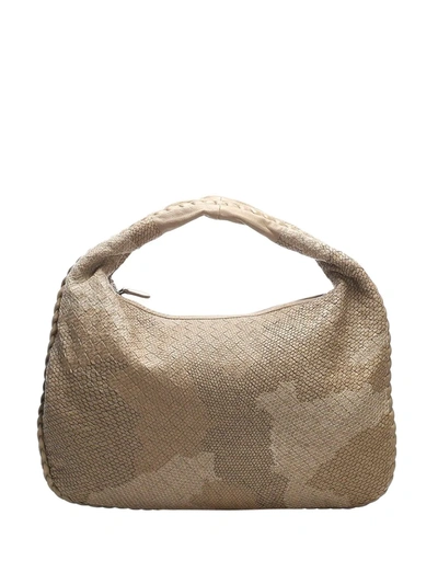 Pre-owned Bottega Veneta Intrecciato Weave Camouflage-pattern Shoulder Bag In Neutrals