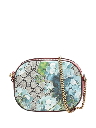Pre-owned Gucci Gg Supreme Blooms Crossbody Bag In Neutrals