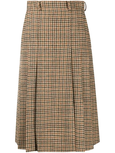 Antonelli Plaid-check Skirt In Neutrals
