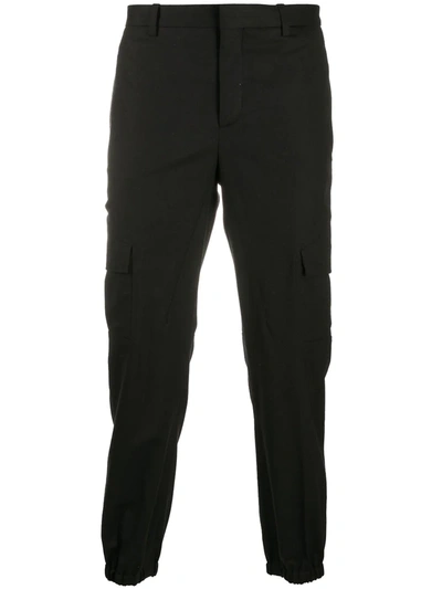 Neil Barrett Cropped Elasticated-cuff Trousers In Black
