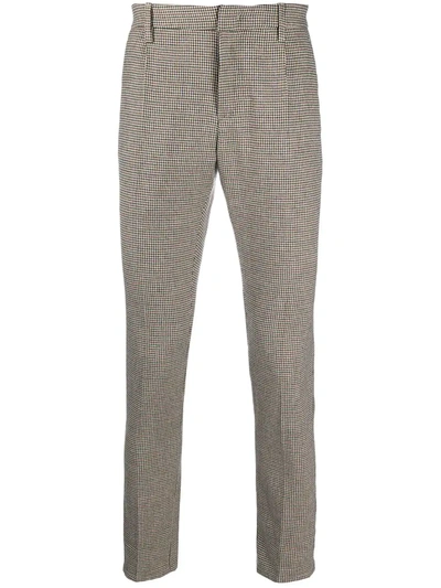 Dondup Houndstooth Trousers In Neutrals