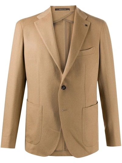 Tagliatore Lapel Pin Blazer In Neutrals