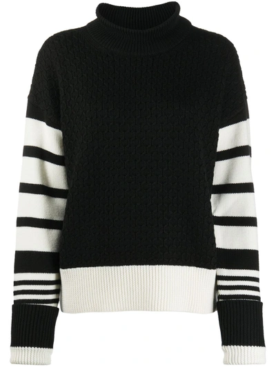 Neil Barrett Contrast Stripe Knit Jumper In Black