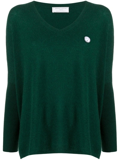 Société Anonyme Logo-patch Flared Jumper In Green