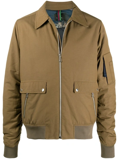 Ps By Paul Smith Lightweight Bomber Jacket In Brown