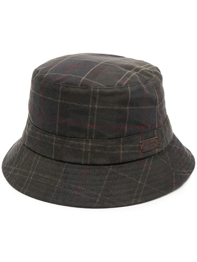 Barbour Tartan-print Bucket Hat In Green