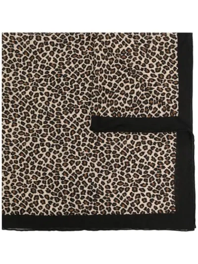 Destin Judy Leopard-print Knitted Scarf In Black