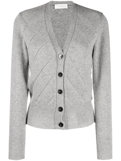 Zanone Patterned-knit Cardigan In Grey