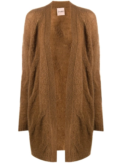 Nude Open-front Cardigan In Brown