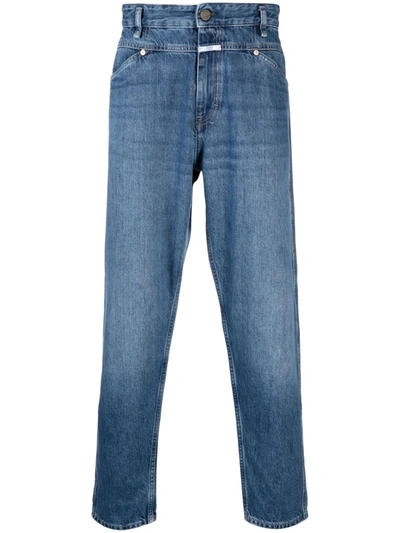 Closed X-lent Relaxed Tapered Leg Cropped Jeans In Mid Blue