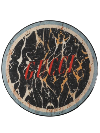 Gucci Hand-painted Marble Effect Round Box In Multicolor
