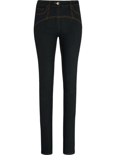 Fenty Contrast Stitching Skinny Jeans In Black