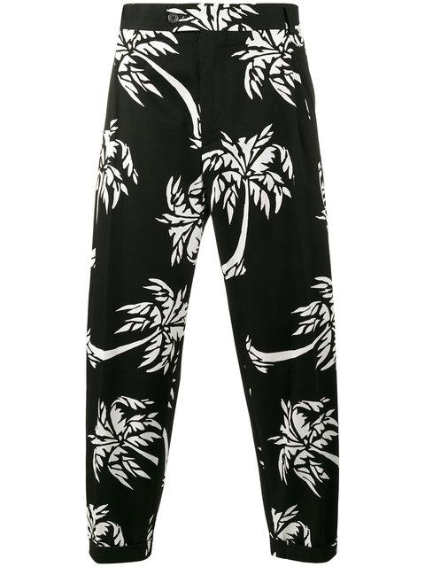 Dolce & Gabbana Palm Tree Print Cropped Trousers | ModeSens