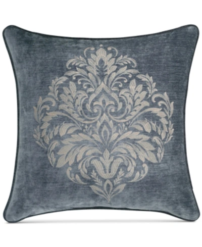 J Queen New York Sicily Embroidered Decorative Pillow, 20" X 20" In Teal